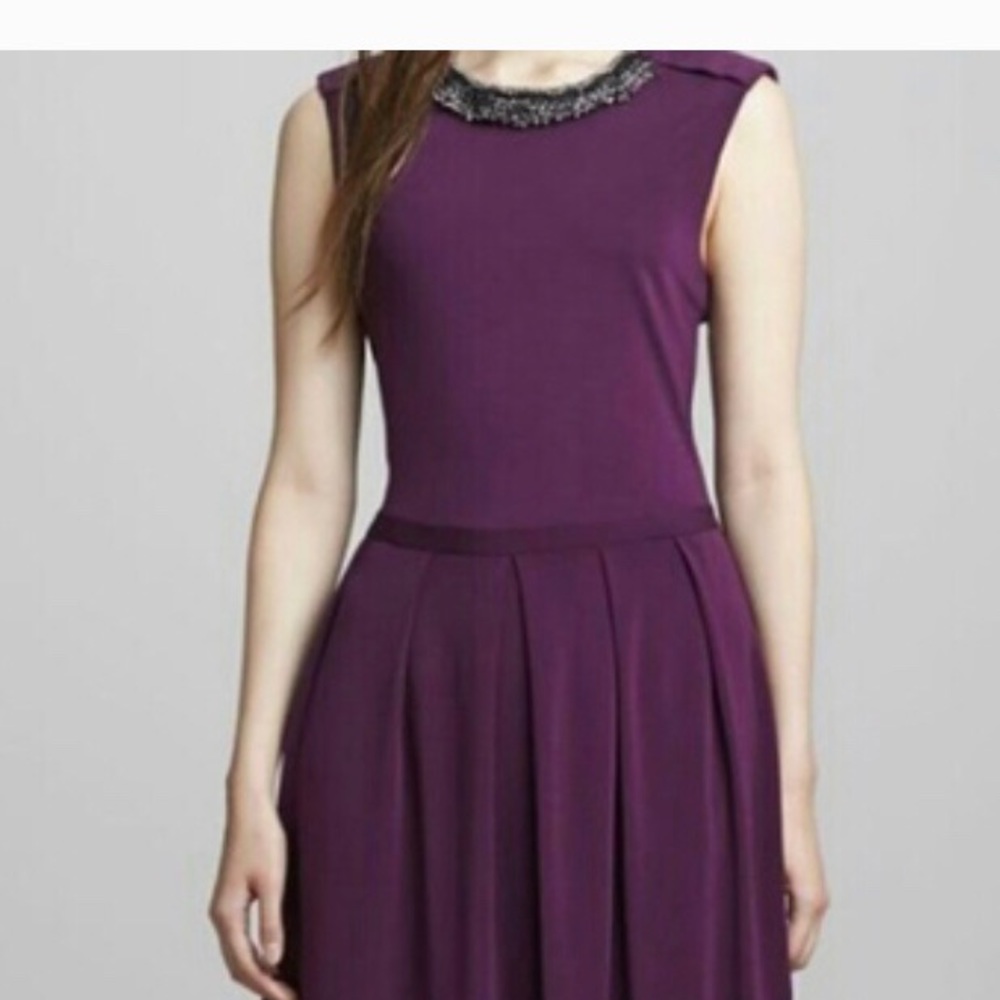 NWOT Tory Burch Purple Embellish Neckline Dress